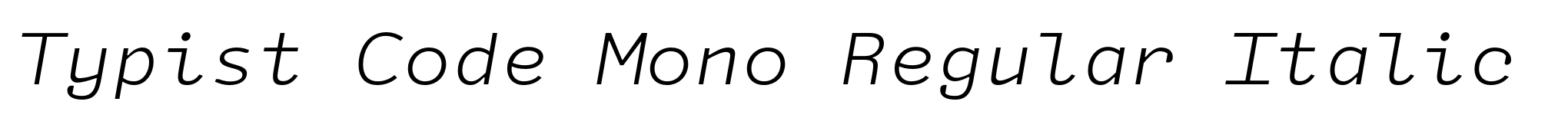 Typist Code Mono Regular Italic image